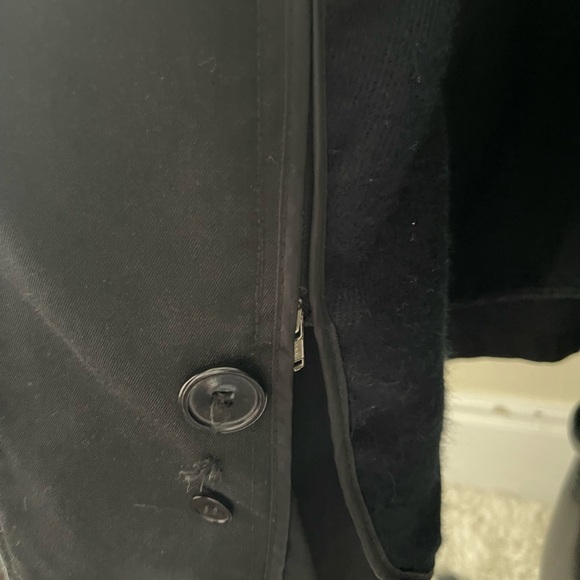 Vintage Tip Top Black Lined Trench Coat Size 36 - Picture 7 of 16